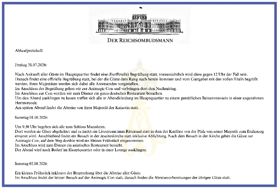 Der Reichsombudsmann – Ablaufprotokoll 31.07. – 02.08.2026